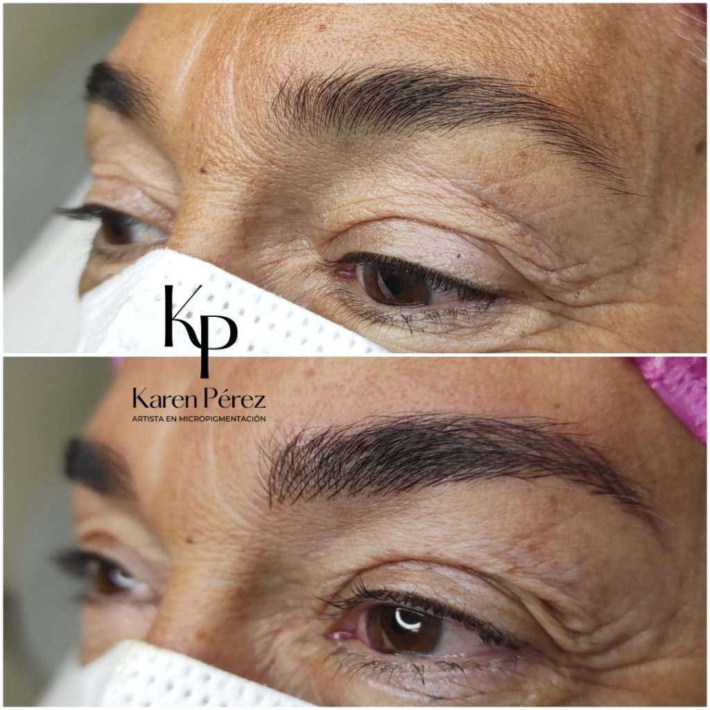Microblading cejas técnica pelo a pelo maquillaje semipermanente mujer Karen Pérez