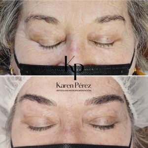 Microblading técnica pelo a pelo mujer maquillaje cejas semipermanente Karen Pérez