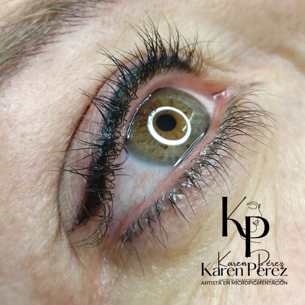 Micropigmentación delineado maquillaje semipermanente ojos volumen pestañas mujer Karen Pérez