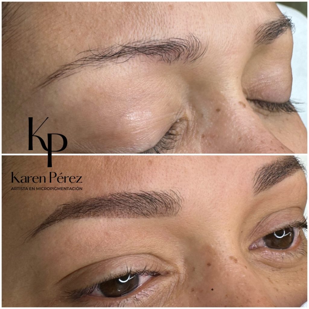 Shading polvo de hadas cejas maquillaje semipermanente mujer sombreado Karen Pérez